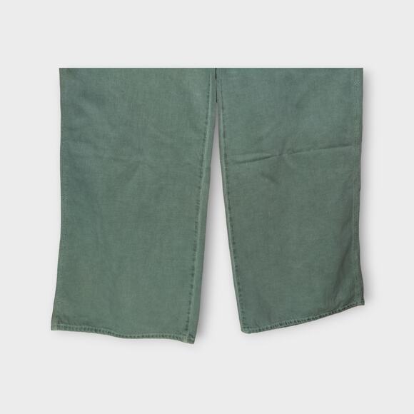 NEW w/o Tags Womens AGOLDE Green Magda Carpenter Baggy Wide Leg Jeans Size 33" - Picture 3 of 7